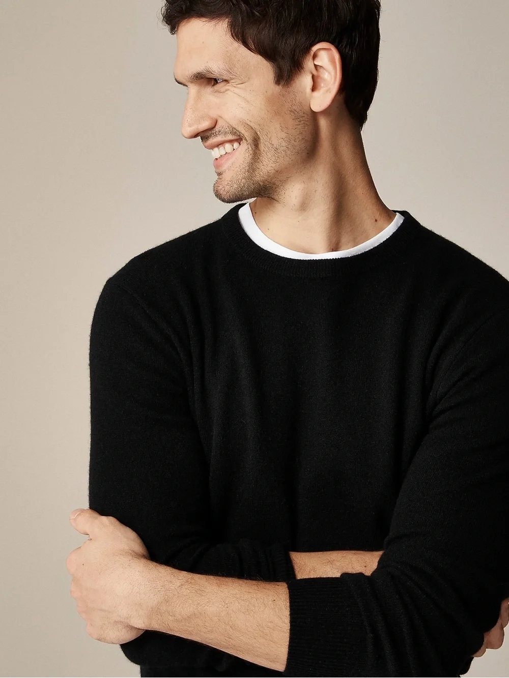 J. Crew Men’s Cashmere crewneck sweater in Black Size Medium NWT